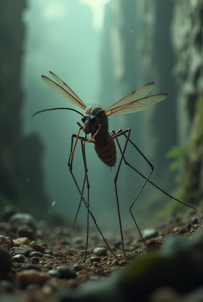 Mosquito struggling against suffocation