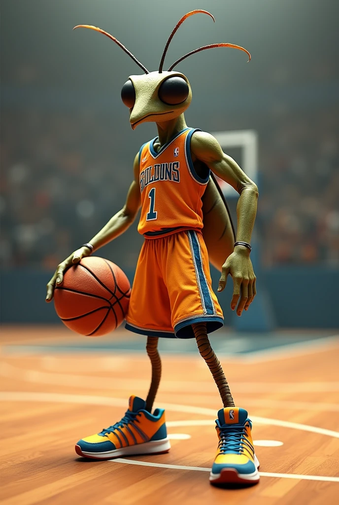Mosquito wearing basketball clothes