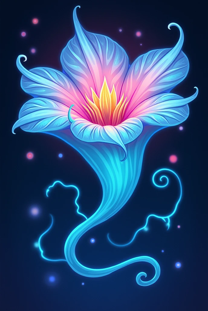 Datura round profile picture, cartoonish, spectral vibr