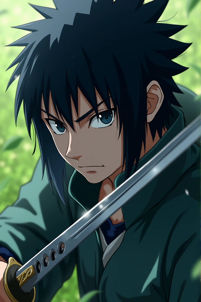 a close up of a person with a sword in a field, sasuke uchiha, badass anime 8 k, digital anime art, detailed digital anime art, epic anime style, handsome guy in demon slayer art, digital advanced anime art, itachi uchiha, itatchi uchiha, advanced digital anime art, advanced anime digital art, clean detailed anime art