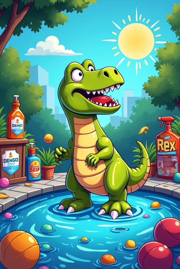 Meme-style advertising for a pool chemical distributor called Rex Pool