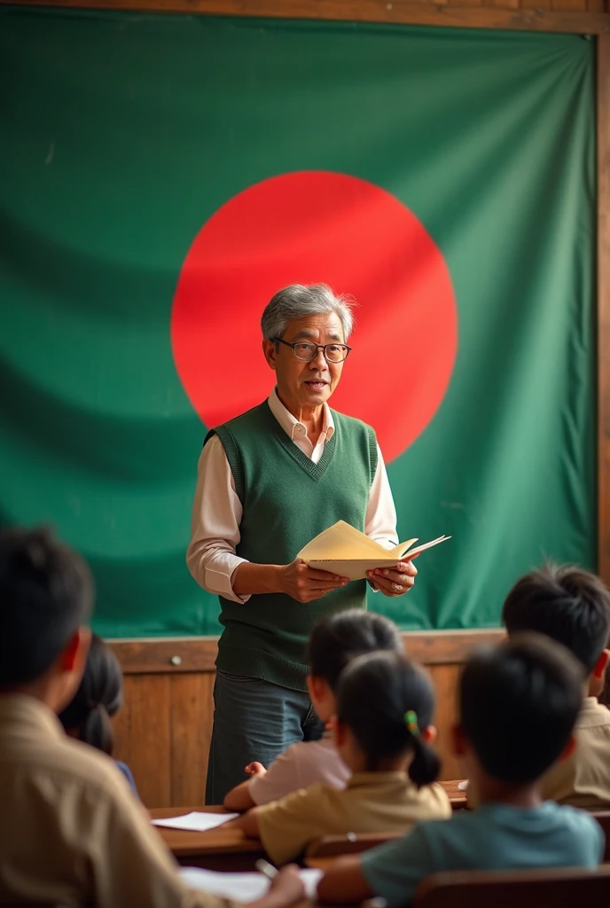On Bangladeshi flage  heart teaching image 