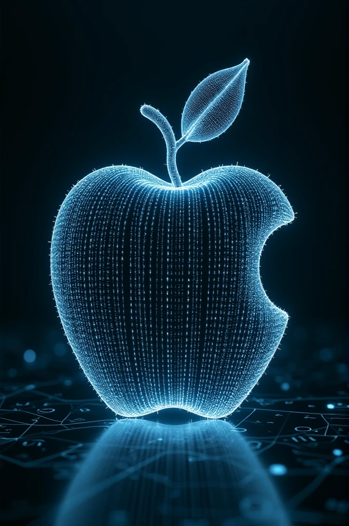 Binary code metrix in shape of apple 