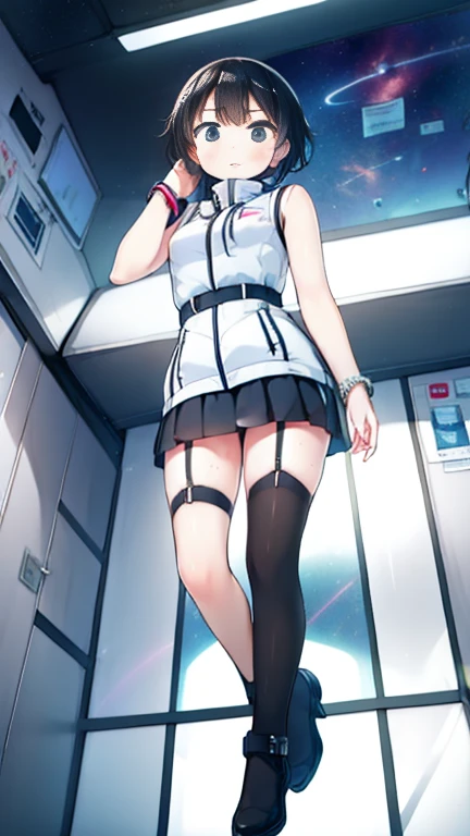 Rosaria from Genshin impact game, 1woman, as a nurse, wearing a white colour nurse outfit, at a hospital, dark red short hair, pale skin, 8k, high detailed, high quality, full body