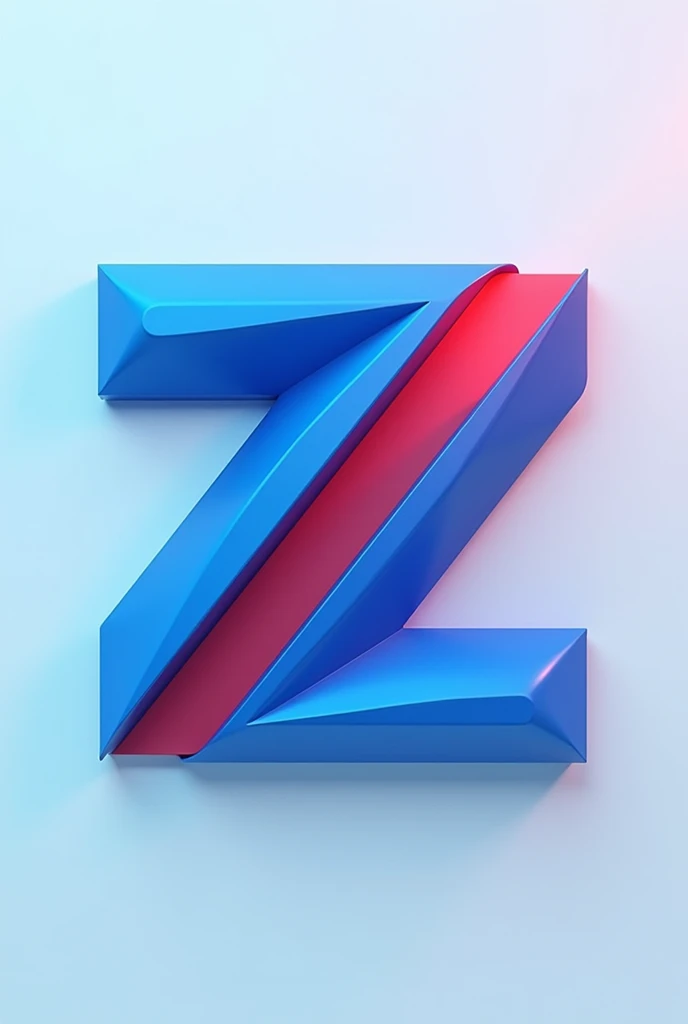 Create a 1080x1080 logo of the letter Z in 3D, blue and red.