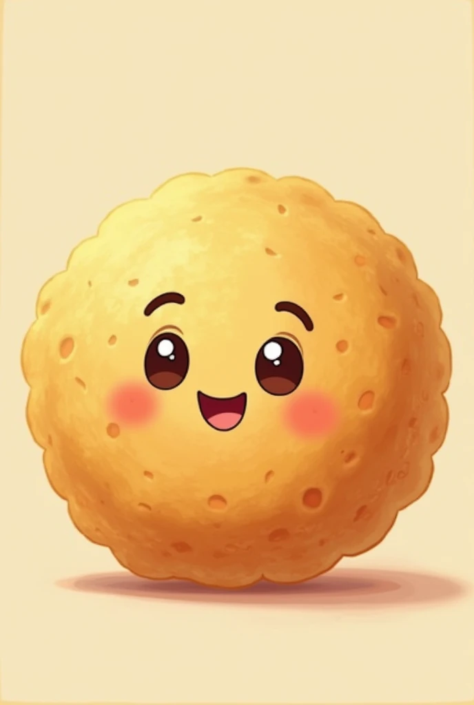 happy arepa with eyes and mouth