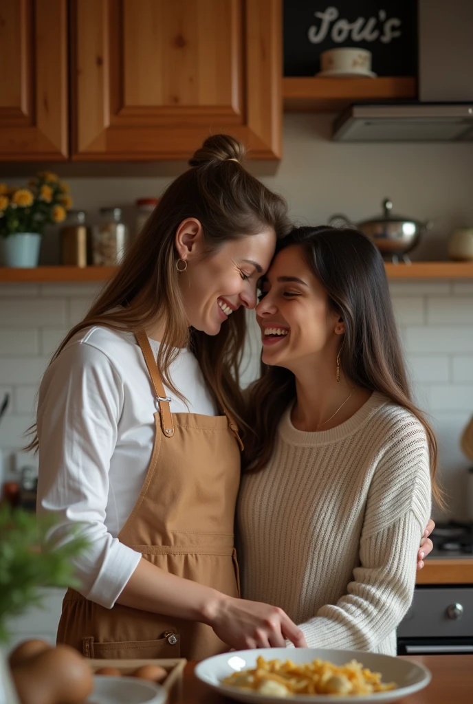 woman in the kitchen with her boyfriend