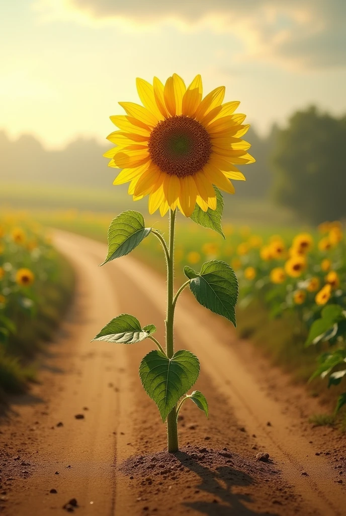 Sunflower in thek road