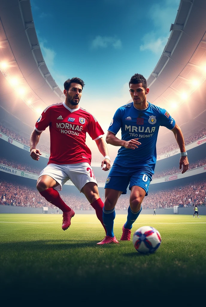 Poster of final soccer match between two teams in final showdown..mention the team names also..team names-mkr united fc face against pt cholas