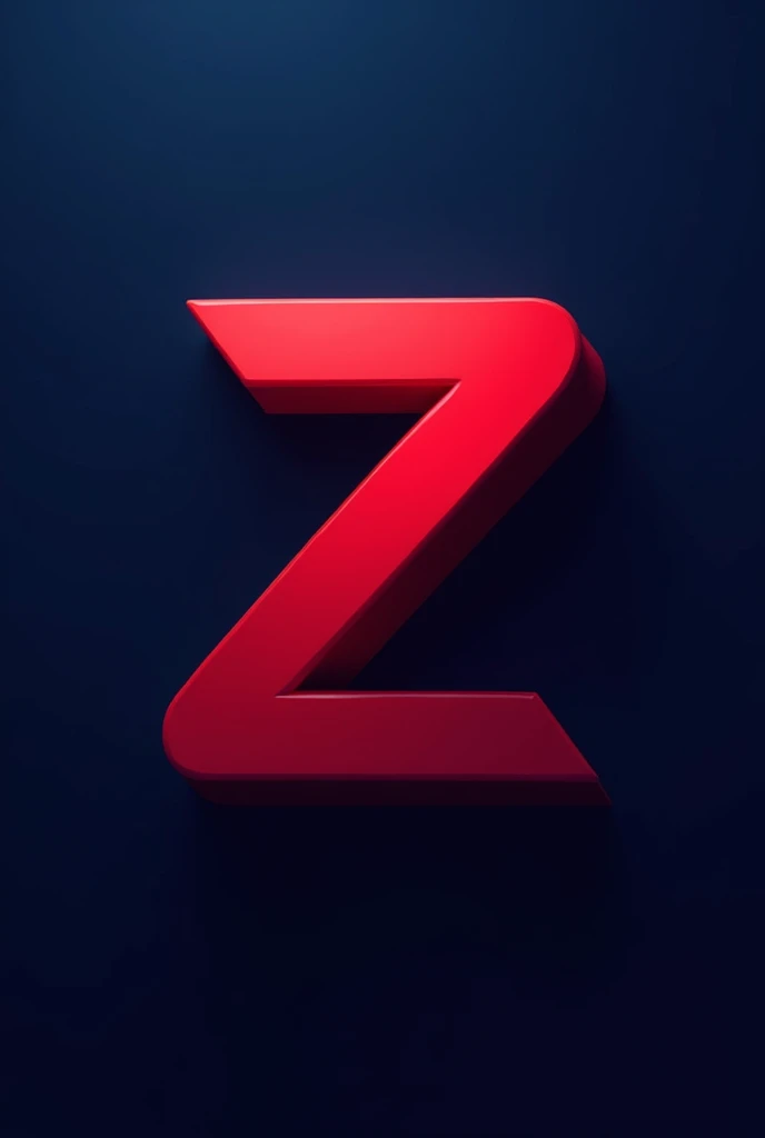Create a logo with a size of 1080x1080 of the letter Z in 3D red with a blue background