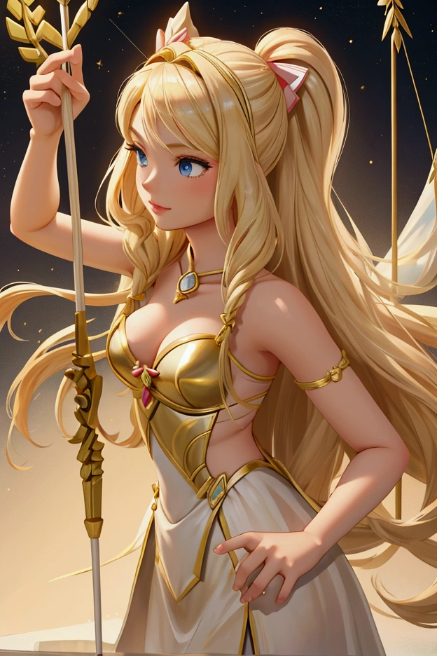 Barbie, blonde, bow and arrow, Aiolia of Leo