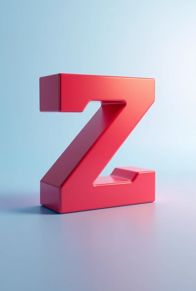 Create a 1080x1080 logo of the letter Z in 3D red with a light blue background.