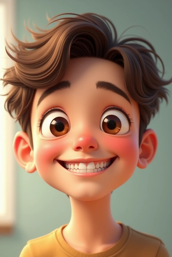 White boy with brown hair smiling