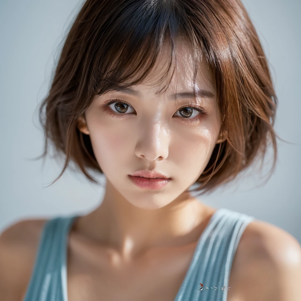 Incomparable masterpiece, perfect artwork, ((perfect female figure)), short hair, blonde, skinny, realistic, solo, (realism: 1.4), best quality, super high resolution, 1girl, porcelain, kpop ido, (extra large breasts), full body, beautiful, masterpiece, best quality, very detailed face, perfect lighting, solo, plain makeup, tights, best quality, super high resolution, (realistic:1.4), super detailed, masterpiece, best quality,  ulzzang - 6500-v1.1,  (realistic, photorealistic: 1.37), extreme light and shadow, disheveled hair, master work, rich details, (fine facial features), (highest quality photo), (masterpiece), (detailed eyes), look in front of you eyes, incredibly cute under eye moles, necklace, moles under lef5 eyes, earring best quality, Japanese woman, large breasts, very short bob hair,upper body, A beautiful woman with perfect body:1.4, Slim abdomen:1.2, (full body:1.6), ultra-detailed face, delicate eyes, double eyelids, soft breasts, charming expression, blonde  hair, perfect body:1.4,