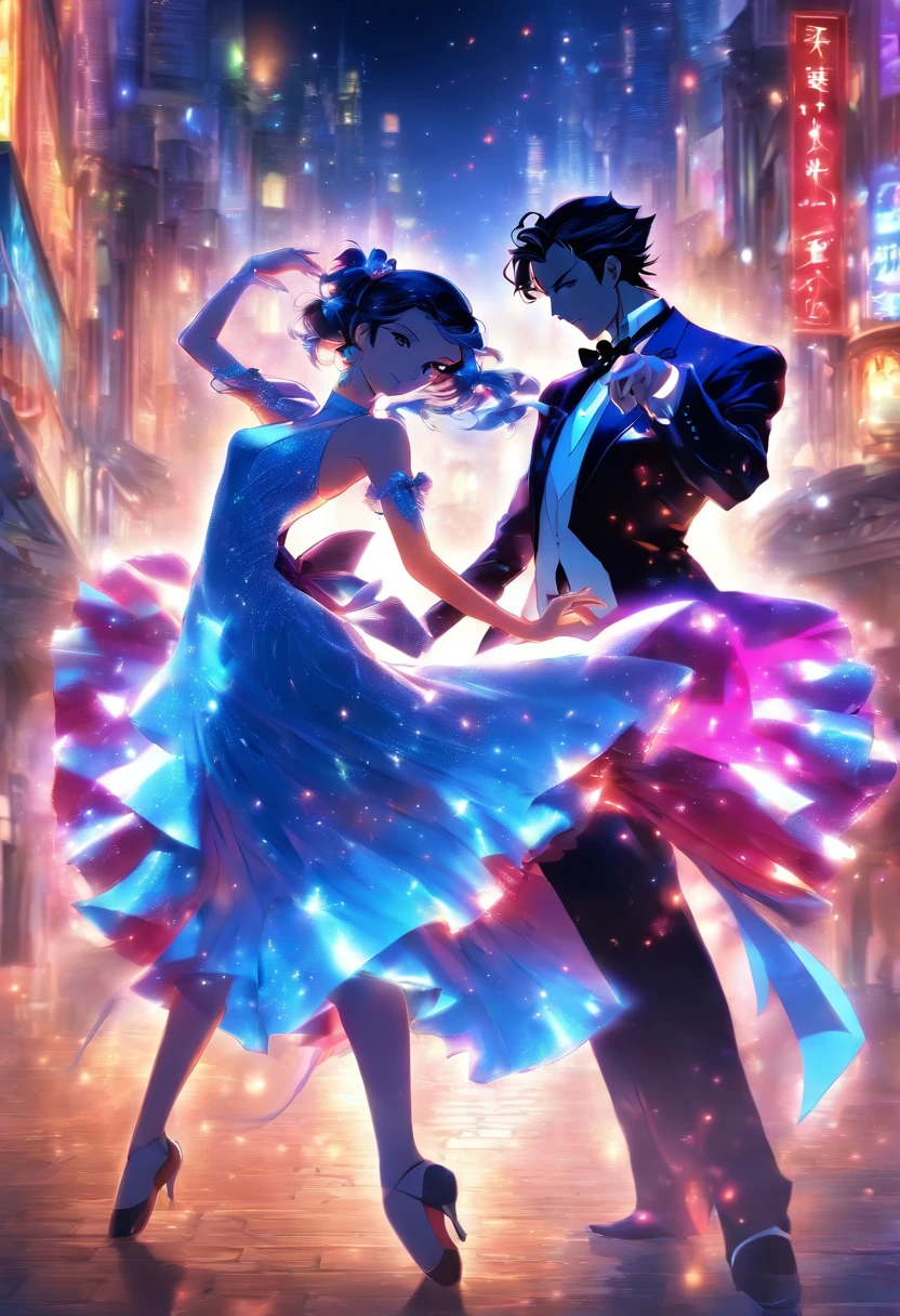 tango、dance、Male and female pair、tuxedo、dress、cool、attract the eye、danceホール、Rin々Shi、美Shi、night、Highest quality