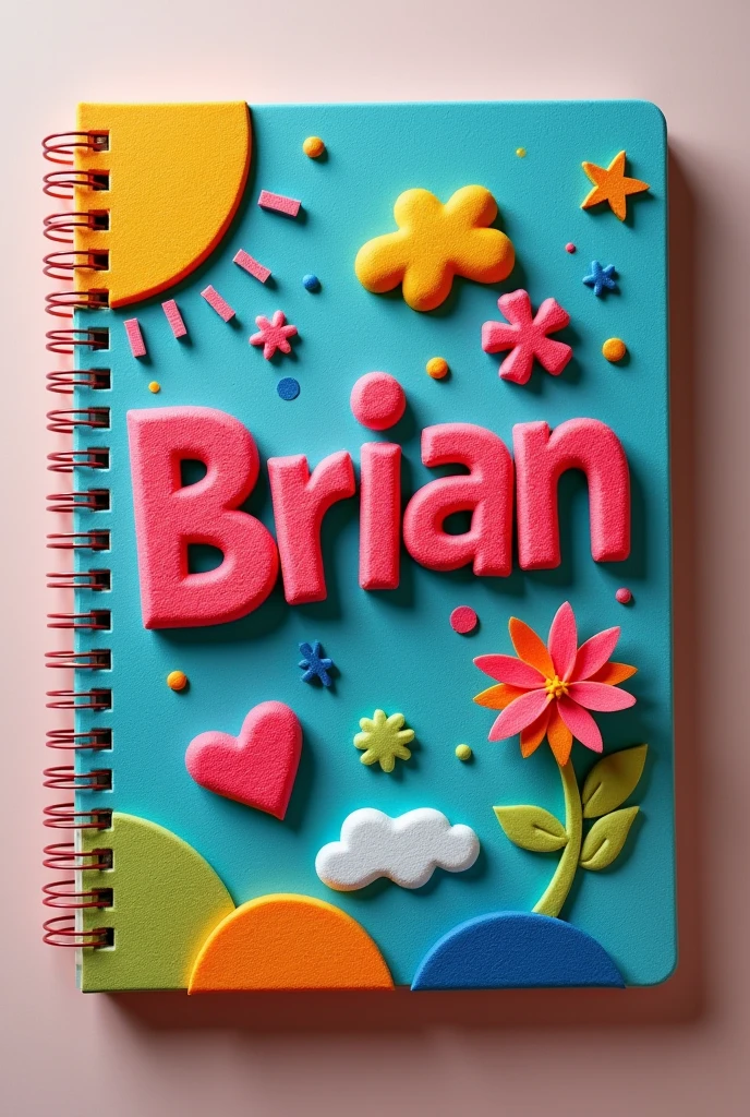 Make a creative notebook cover, with foam, where to put the title: Brian, children or child, School Supplies. It looks easy to do, but very creative