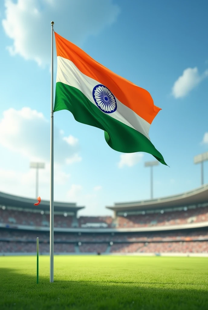 Indian flag in cricket ground design