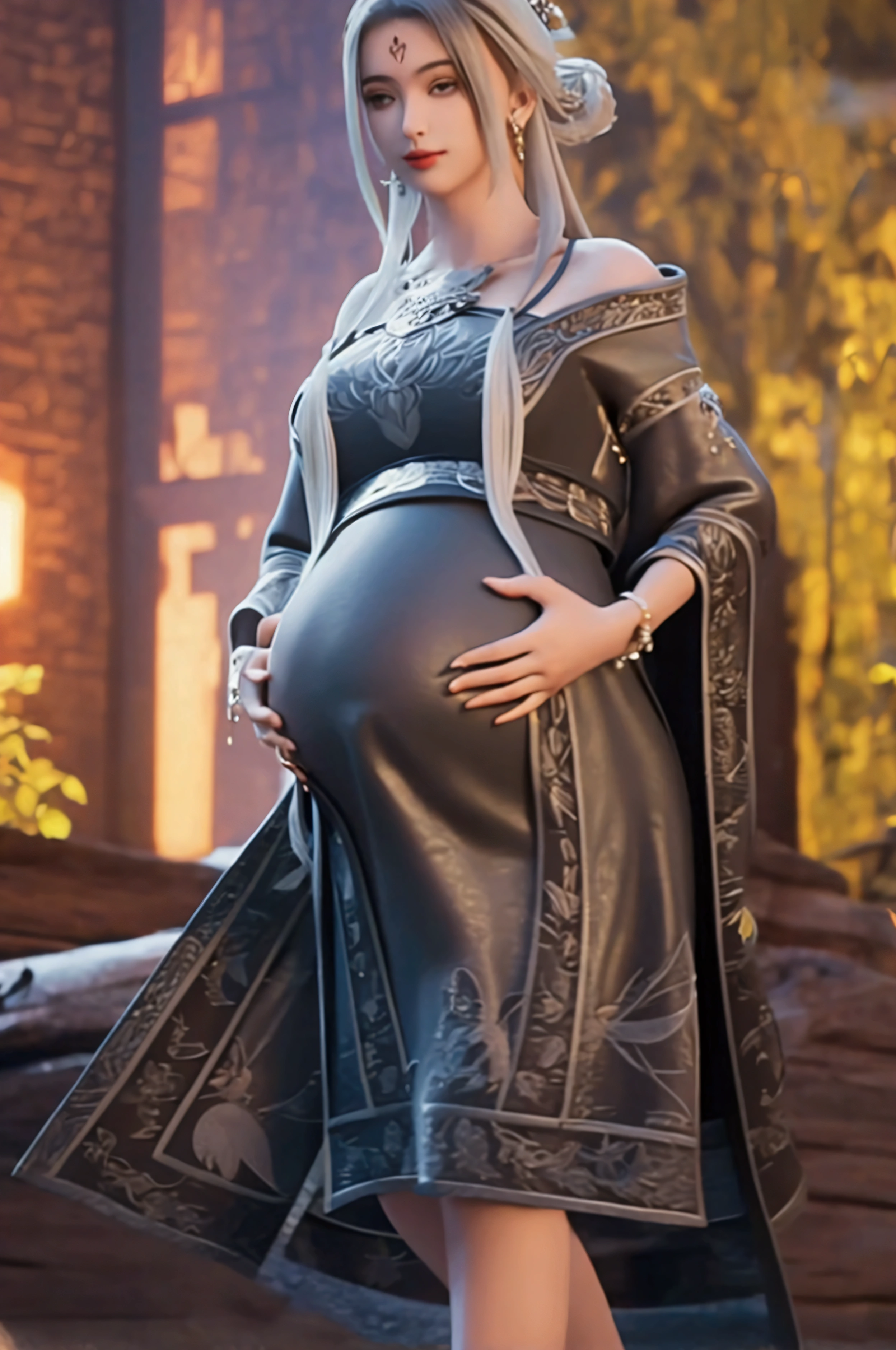 1girl, pregnant