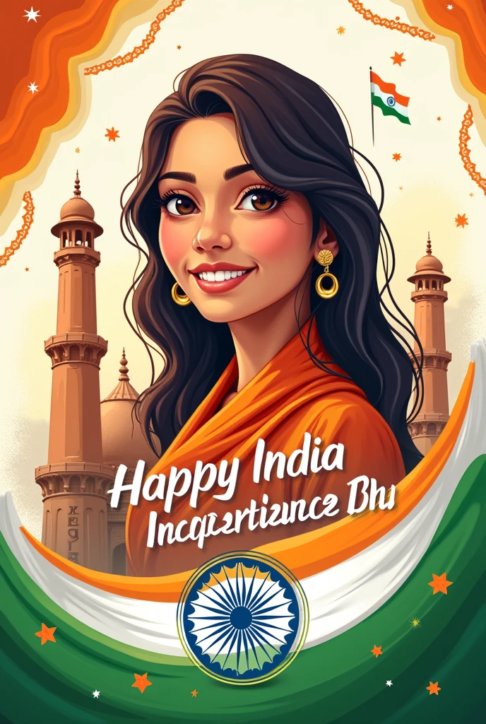 i need indian indipendens day wishes poster with my name and photo