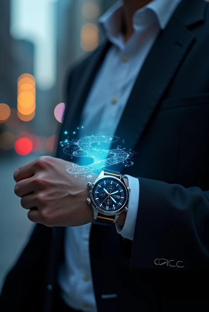 Create an advertisement for a holographic watch.