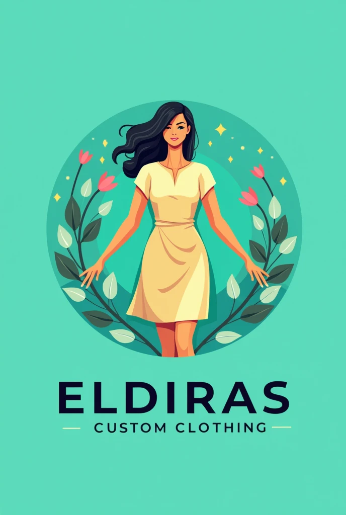 Logo for 'ELDIRAS', usaha pakaian kustom, that highlights the ability to create clothes according to customer requests. Design should be modern and classic, using bright colors to enhance visual appeal."