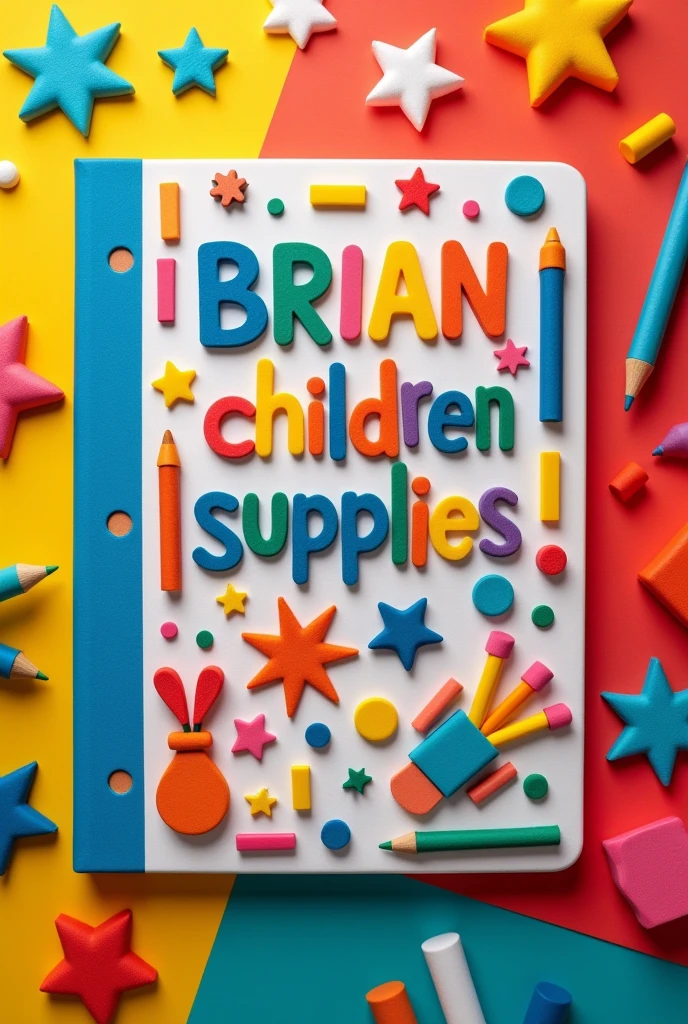 Make a creative notebook cover, with foam, where to put the title: Brian, children or child, School Supplies. It looks easy to do, but very creative 
