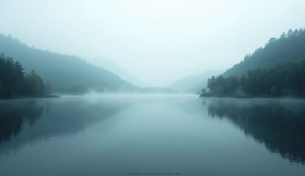 a misty lake