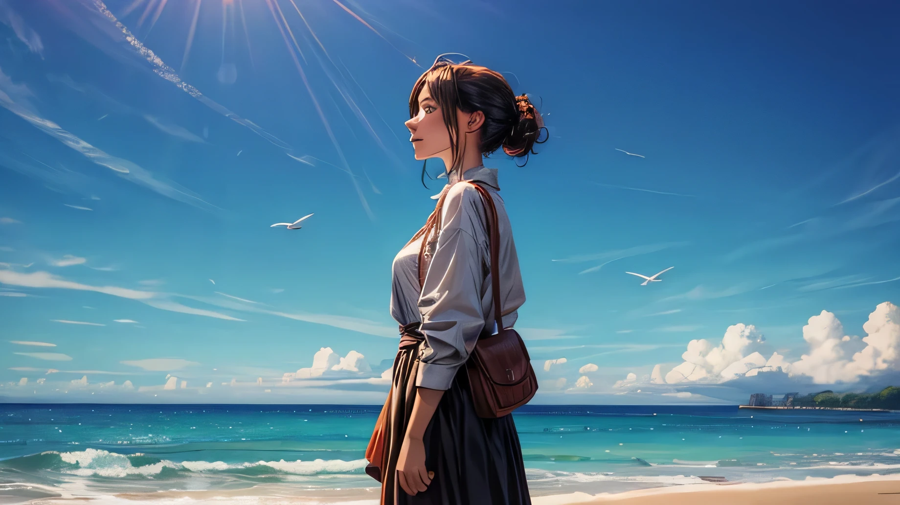 woman looking at the horizon