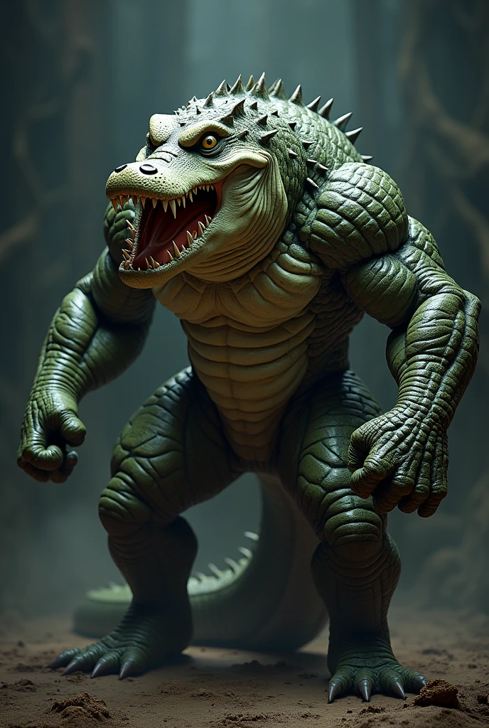 1 alligator, humanoid, angry