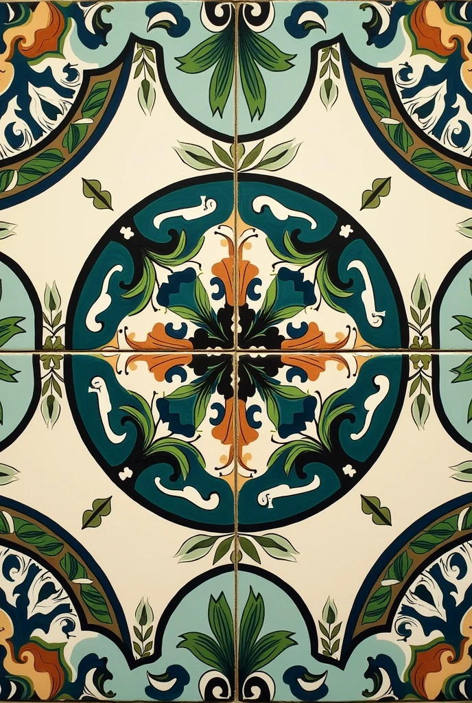 A traditional Turkish tile pattern designed to symbolize the city of Balıkesir. The pattern features motifs such as olives, representing the region's famous olive groves, and wheat stalks, symbolizing the agricultural heritage of the area. The design also includes abstract representations of the Kaz Mountains, which are significant to the city's landscape. The color palette includes deep greens, earthy browns, and vibrant blues, reflecting the natural beauty of Balıkesir. The pattern is arranged in a circular, symmetrical design, with a classic tile aesthetic, showcasing the harmony of nature and culture in Balıkesir.