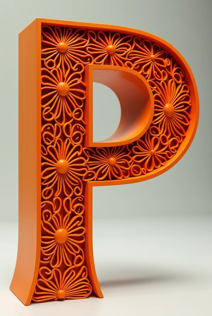 

Create a stylized letter "P" crafted from orange hardwood. The letter should feature intricate patterns inspired by the Indian flag, showcasing a detailed and advanced design. Use dark, bold font characteristics combined with vibrant, cheerful colors for the flag patterns. Ensure the overall style is sophisticated and clear, with a focus on crisp details.
