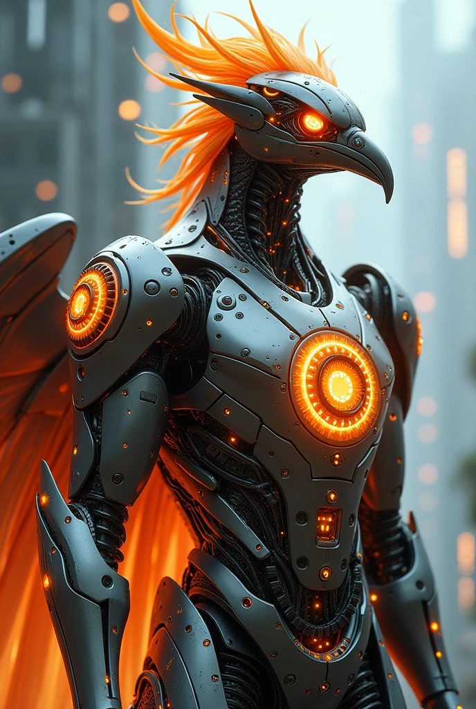 Robotic Phoenix with gears shirt print