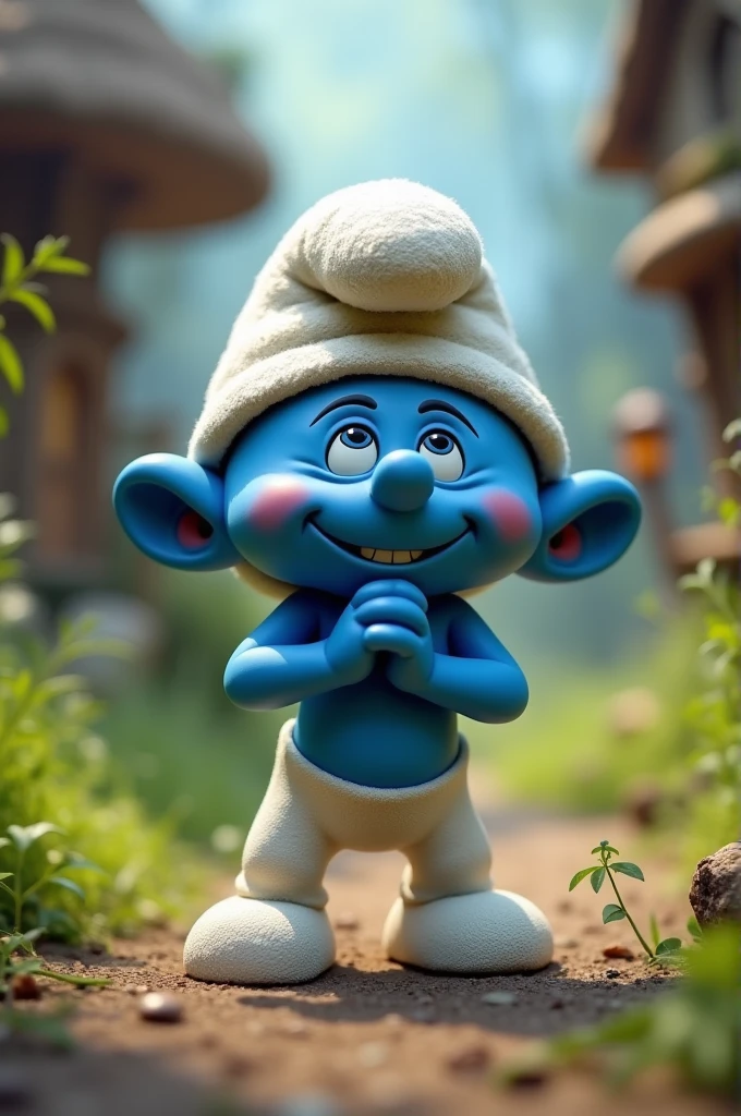 A Smurf begging to be spanked