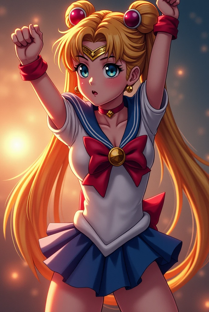 Sailor moon struggling to swallow cum