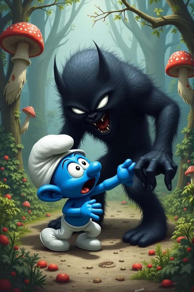 Smurf being beaten