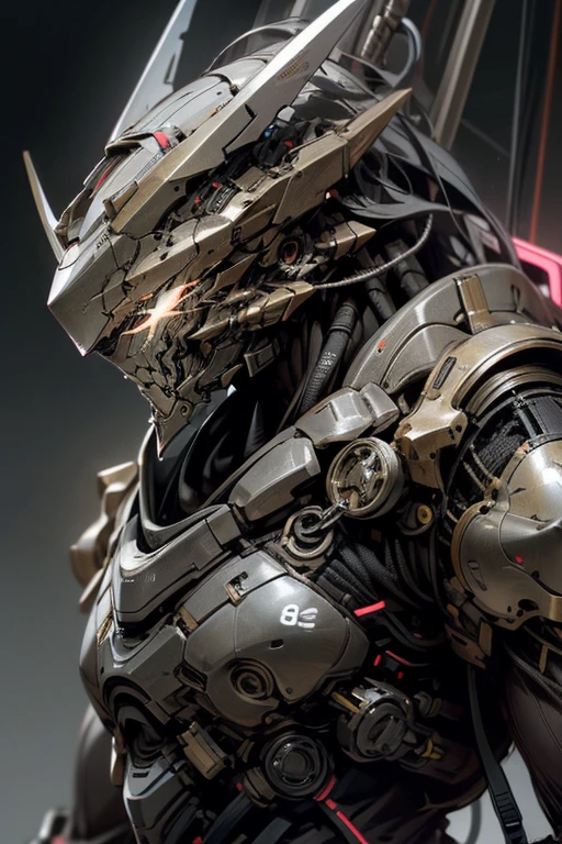 Man, shiny armor, technological body, strong muscles, completely white eyes, neon details, high resolution, high details, high quality, full HD, 8K