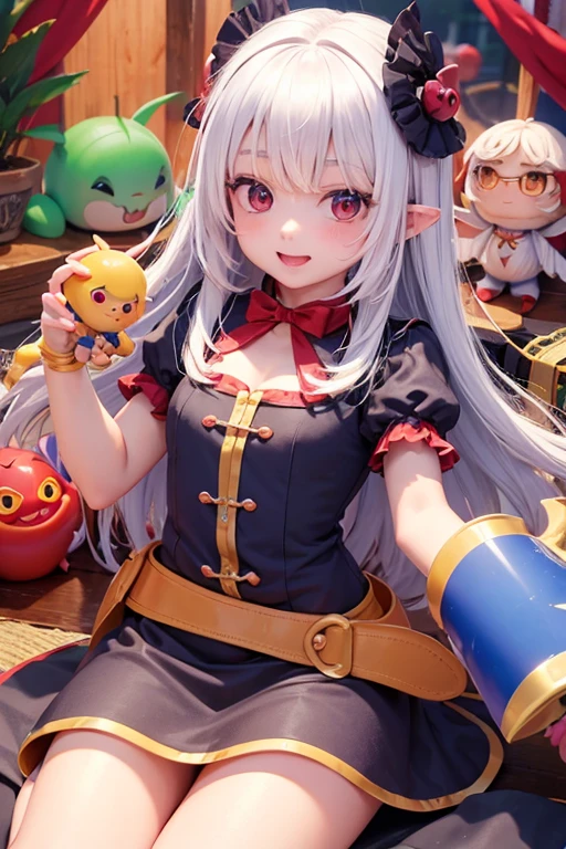 carnival, Friendly, Zaako♡, Goblin Woman, masterpiece, Tengu, (Fortune teller: 0.8), (sleepy: 0.8), Intimate, (アニメ: 1.2), Stocky, Happy, Angelic French doll, Shirt dress, Kutsushita, Yu-Gi-Oh