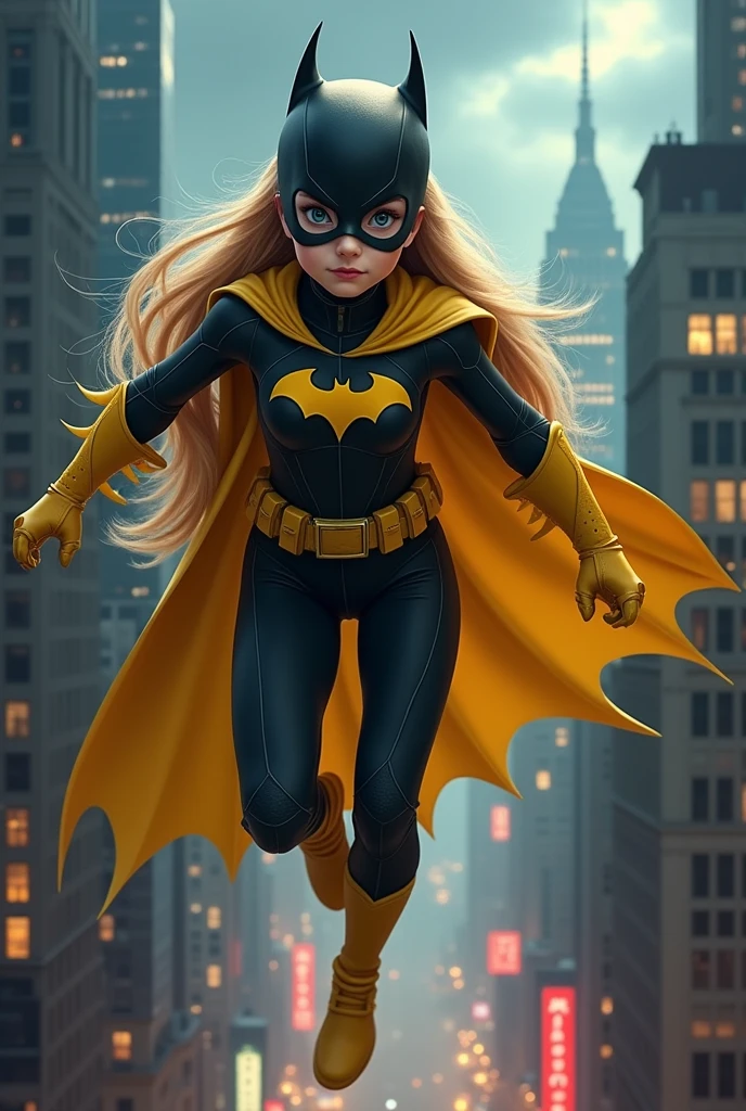 Rapunzel dressed as Batgirl