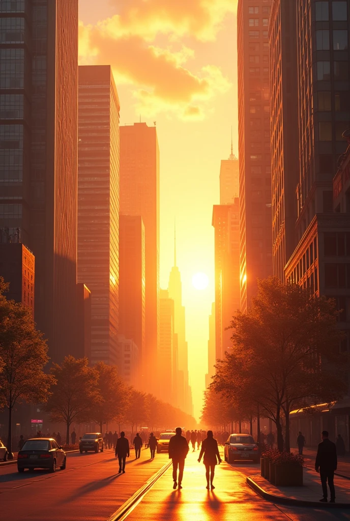 sunlight illuminating the city 