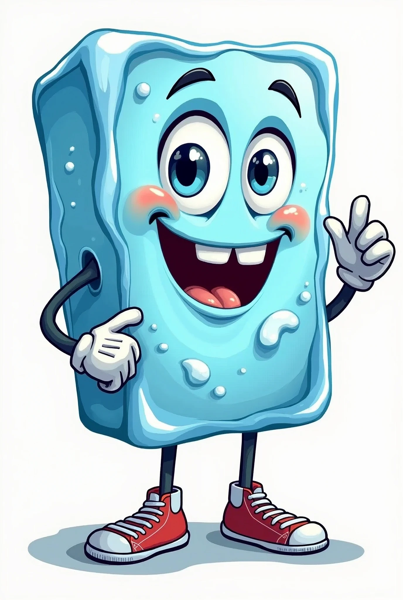 ice cube boy mascot drawing
