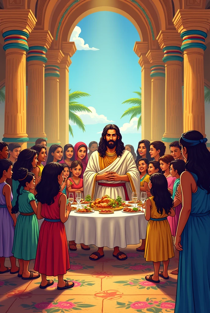 Joseph of Egypt banquet for children to color