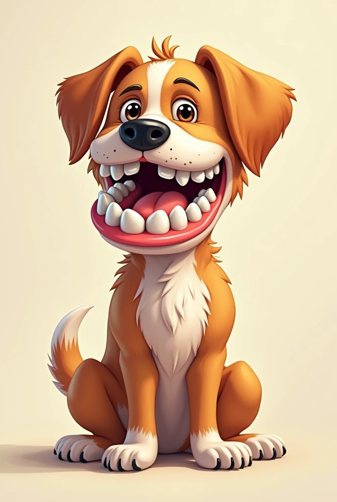 dog with fake teeth
