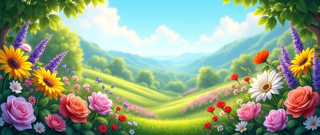 A Garden with beautiful flowers