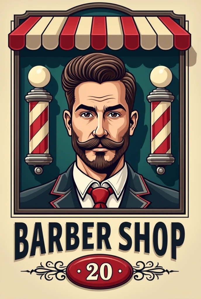 image on a logo of a barbershop called Barber shop 20
