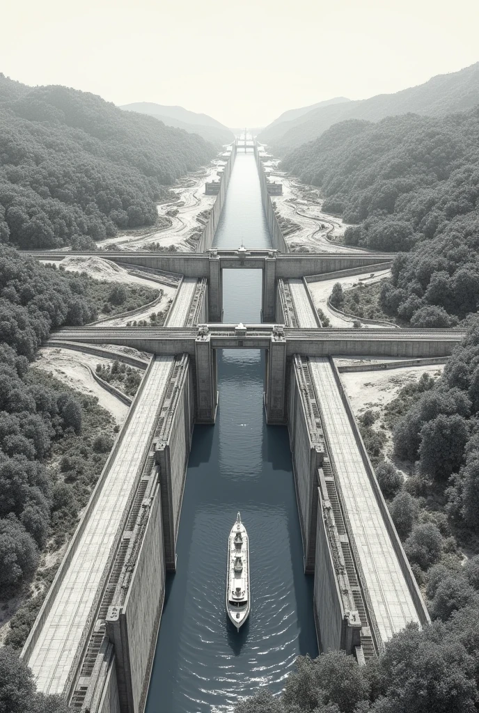 Panama Canal drawing