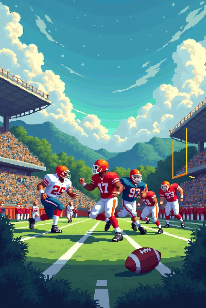 make a pixel art of football 