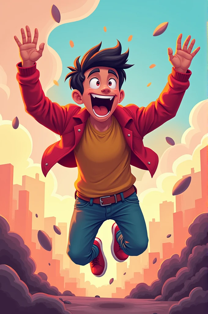 Create a boy + 21 years +Digital art style + that I scream with excitement + bottomless