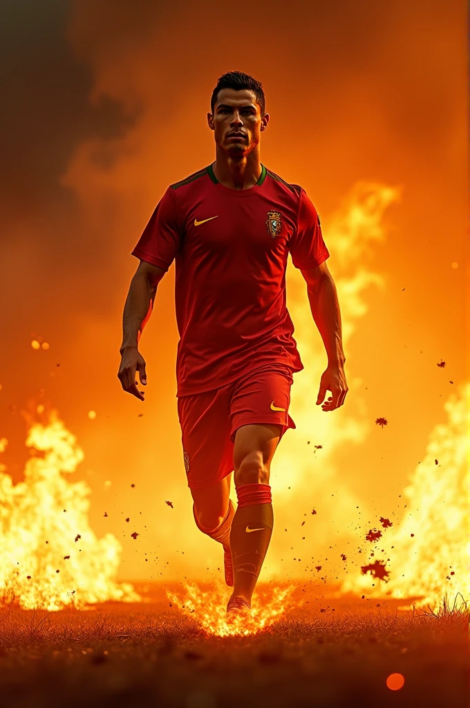 Cristiano walking in the fire