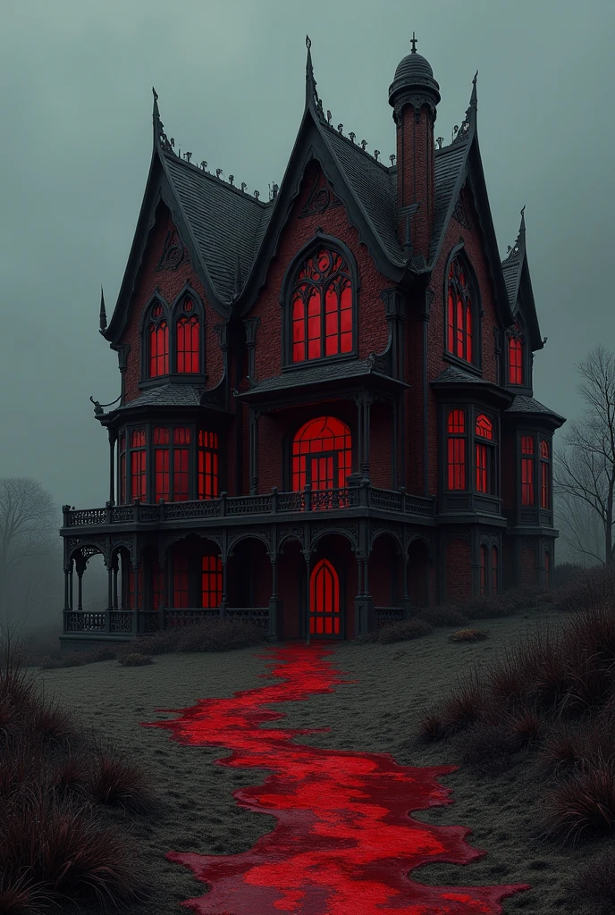house made of blood,that conveys the concept of death
