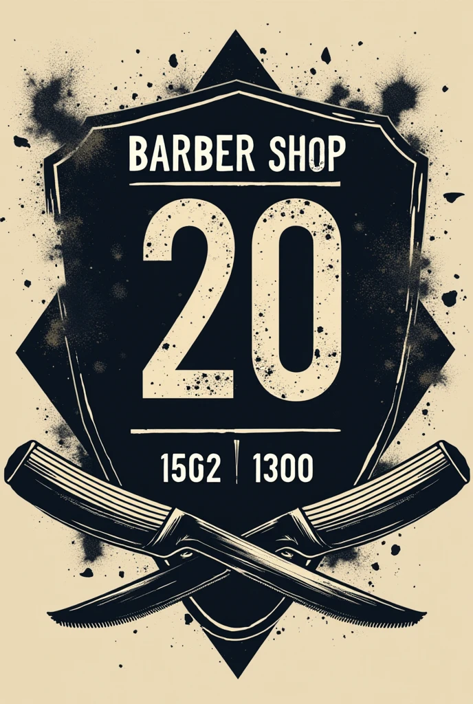 Image of a barbershop logo called Barber Shop 20 with an urban vibe